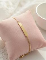 Pulseira Infantil Nome Ouro 18k 750 Piastrine 13 Cm