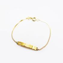 Pulseira Infantil Ouro 18k Chapa Coração Vazado Veneziana Dupla D069
