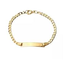 Pulseira Infantil Ouro 18k Chapinha Groumet Berloque 1.8 Gr