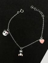 Pulseira Infantil Panda Aghata Corrente Prata 925 Pulseira Infantil Panda Aghata Corrente Prata 925