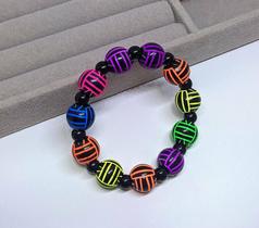 Pulseira Infantil para Crianças miçangas Bolas Bolinhas Esportes Futebol/Basquete/Beisebol Vôlei para Meninos/Meninas