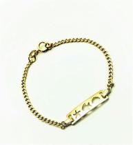 Pulseira Infantil Placa Estrela Concha Peixe Banho De Ouro 18k 1572 Pulseira Infantil Placa Estrela Concha Peixe Banho De Ouro 18k 1572
