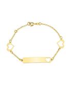 Pulseira Infantil Portuguesa Coração Ouro 18K - 1.40