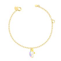 Pulseira Infantil Unicórnio Pequeno Resina Folheada A Ouro Pulseira Infantil Unicórnio Pequeno Resina Folheada A Ouro