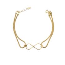 Pulseira Infinito e Malha Dupla Banhada a Ouro Pulseira Infinito e Malha Dupla Banhada a Ouro