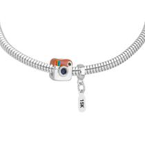 Pulseira Instagram 15K Berloque Banhado a Prata 925 Pulseira Instagram 15K Berloque Banhado a Prata 925