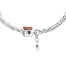 Pulseira Instagram 5K Berloque Banhado a Prata 925 Pulseira Instagram 5K Berloque Banhado a Prata 925