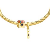 Pulseira Instagram 8K Berloque Banhado a Ouro 18k