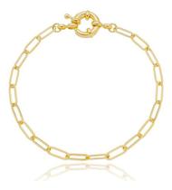 Pulseira Isabela Corrente Elos fecho boia banhada em ouro 18k