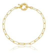 Pulseira Isabela Corrente Elos fecho boia banhada em ouro 18k Pulseira Isabela Corrente Elos fecho boia banhada em ouro 18k