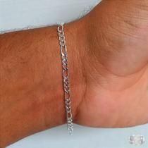 Pulseira Italiana 3x1 Prata 925 - 3mm - Joia de Prata Maciça