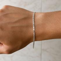 Pulseira Italiana Masculina Fina 21cm Prata 925 Pulseira Italiana Masculina Fina 21cm Prata 925