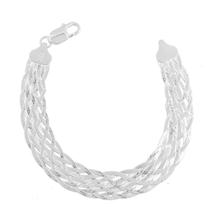 Pulseira Italiana Trançada 8 Fios Em Prata 925 Pulseira Italiana Trançada 8 Fios Em Prata 925