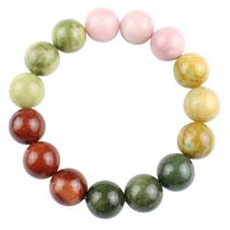 Pulseira Jade Beaded Multicolor 14mm para homens e mulheres