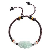 Pulseira Jade Lotus feita à mão para homens e mulheres Pulseira Jade Lotus feita à mão para homens e mulheres