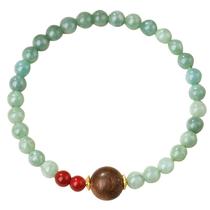Pulseira Jadeite 2025 para mulheres, pulseiras de contas verdes de 5 mm