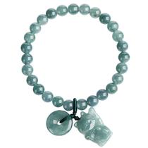 Pulseira Jadeíte Natural Jadeíte Azul Jade Lucky Cat Donut Pingente Pulseira Jadeíte Natural Jadeíte Azul Jade Lucky Cat Donut Pingente