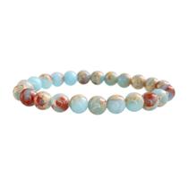 Pulseira Jaspe Imperial 8mm Pedra Natural Equilíbrio Coragem Unissex Pulseira Jaspe Imperial 8mm Pedra Natural Equilíbrio Coragem Unissex
