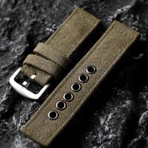 Pulseira Jeans Vintage Preta Verde À Prova D'água 20 22 24mm Pulseira De Lona Resistente Ao Desgaste