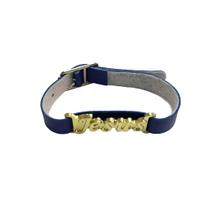 Pulseira Jesus material sintético Azul com Dourado - 100 Unidades de Pulseiras Pulseira Jesus material sintético Azul com Dourado - 100 Unidades de Pulseiras