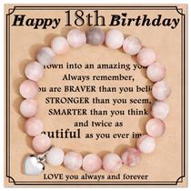 Pulseira, joias e cartão, presente de aniversário de 18 anos para meninas de 18 anos