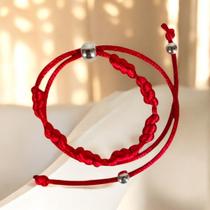 Pulseira Kabbalah 7 Nós Vermelha Lua Mística