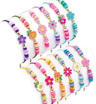 Pulseira KELENO, 12 peças de pingentes de flores ajustáveis para crianças Pulseira KELENO, 12 peças de pingentes de flores ajustáveis para crianças