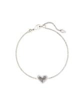 Pulseira Kendra Scott Ari Coração com Drusa de Platina e Banho de Ródio Pulseira Kendra Scott Ari Coração com Drusa de Platina e Banho de Ródio