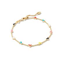 Pulseira Kendra Scott Haven Heart Corrente Dourada para Mulheres