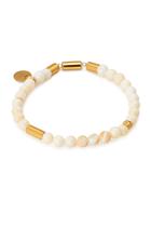 Pulseira Key Design Iker em Peróla Natural Branca Tamanho:G-GG