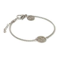 Pulseira Key Design Signo Áries de Aço Prata Ajustável