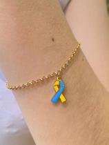 Pulseira laço síndrome de down banhada a ouro 18k Pulseira laço síndrome de down banhada a ouro 18k