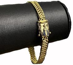Pulseira Lacraia 8Mm Fecho Especial - Banhado A Ouro 18K