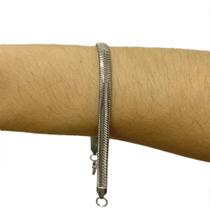 Pulseira Lacraia Bracelete Masculina Feminina Aço Inox Prata