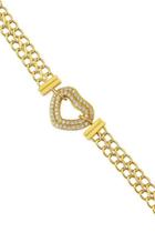 Pulseira Lacraia Coração com Zircônias Ouro 18k - 5.07