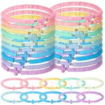 Pulseira Landical, 30 peças, elástico cruzado colorido, 18 cm Pulseira Landical, 30 peças, elástico cruzado colorido, 18 cm