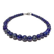 Pulseira Lapis Lazuli Redondo Delicado Fecho Aço Pulseira Lapis Lazuli Redondo Delicado Fecho Aço