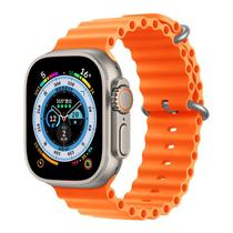 Pulseira Laranja 42/44/45/49mm Oceano Silicone Compatível Relógio Serie 8 7 6 SEE