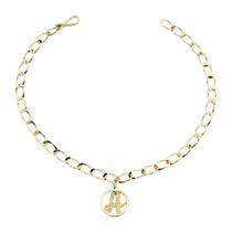 Pulseira Letra Ouro Verdadeiro 18k Polida Maehler Joias 18cm Pulseira Letra Ouro Verdadeiro 18k Polida Maehler Joias 18cm