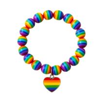 Pulseira LGBT Arco Íris LGBTQIA Unissex Masculino Feminino Tamanho Adaptável