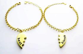 Pulseira Lindíssima Best Friends Folheado A Ouro 18k - 2 Pçs