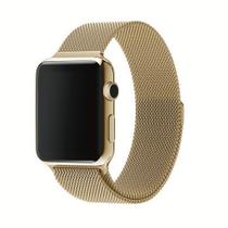 Pulseira Loop Milanese Malha de Aço P/ Watch 42mm 44mm Dourado