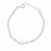 Pulseira Love Groumet Fio Duplo em Prata 925 Pulseira Love Groumet Fio Duplo em Prata 925