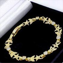 Pulseira Lua Strass Estrela Banho Ouro 18k 1825