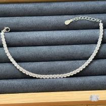 Pulseira Luxo Rivieira Prata 925 - 3mm e 19cm
