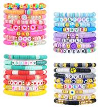 Pulseira LUYI Preppy Jewelry Clay Bead colorida para mulheres x32 Pulseira LUYI Preppy Jewelry Clay Bead colorida para mulheres x32