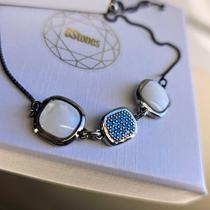 Pulseira madreperola banhado a ródio negro Pulseira madreperola banhado a ródio negro