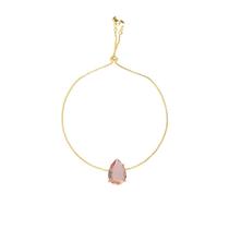 Pulseira Madrinha Gravatinha Pedra Gota Folheado A Ouro 18k