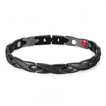 Pulseira Magnética Aço Inoxidável Black Luxo