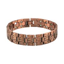 Pulseira Magnética Cor Cobre Vermelho Para Homens E Mulheres, Dupla Fileira, Energia Saudável, Joia